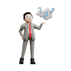 3d illustration male asking a question