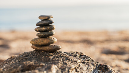 stack stones on the beach