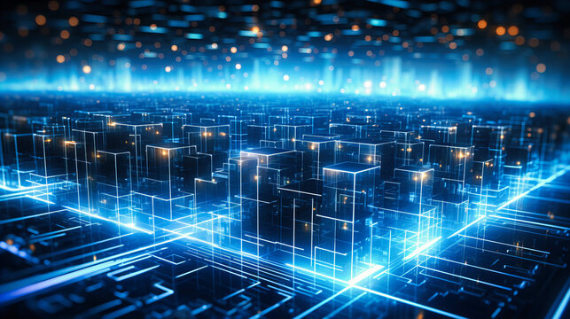 A vast server farm, pulsing with financial transactions, symbolizing high-frequency trading