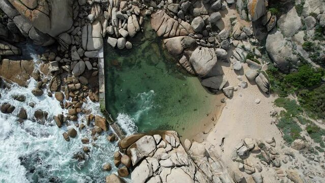 Aerial View of Maiden's Cove Tidal Pool in Clifton, Cape Town, South Africa