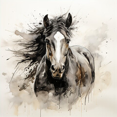Horse art, this design was generated with artificial intelligence