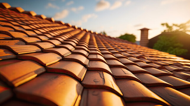 roof tiles for home build. Generative Ai