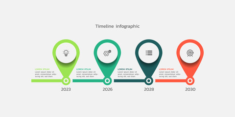Vector flat circular diagram business timeline infographic