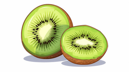 Fototapeta premium hand drawn cartoon fruit kiwi illustration 