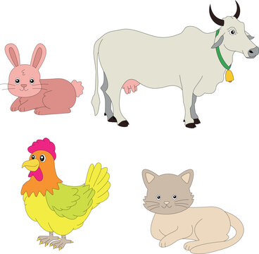 colorful cute farm clipart set in cartoon style for farmers and kids who love farm life and country life