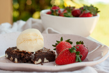 Brownie e sorvete