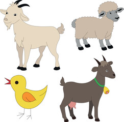 colorful funny farm clipart bundle in cartoon style for farmers and kids who love farm life and country life