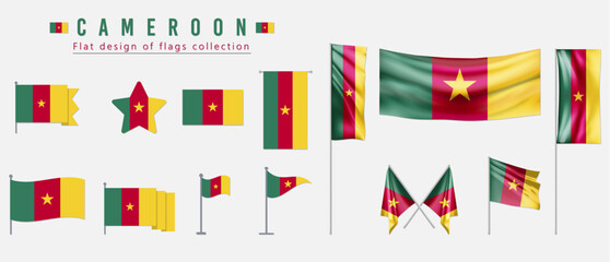 Cameroon flag, flat design of flags collection
