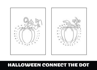 Halloween numbers game, education dot to dot game for children. Halloween pumpkin to be traced by numbers, Connect dots for numbers.