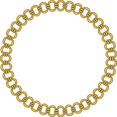 Round Chain frame. Circle chains border. Boho bracelet