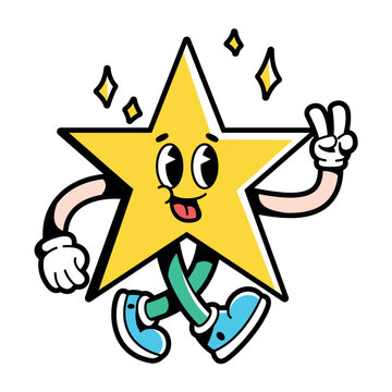 Naklejki vector funny cartoon character star illustration isolated