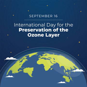 international day for the preservation of the ozone  layer design template good for celebration template. ozone layer vector illustration. globe vector design. eps 10.