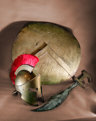 helmet spartan warrior from the army ancient Greece