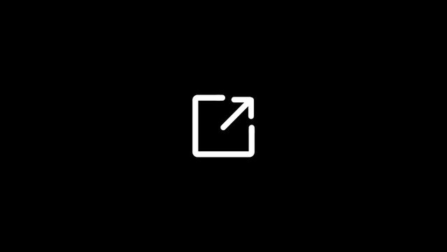 External link symbol, open new tab icon logotype animation background. k1_852