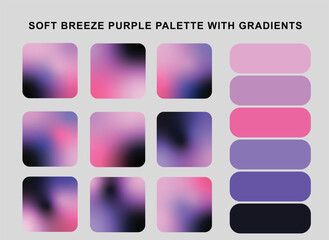 Soft breeze purple palette Gradient pack