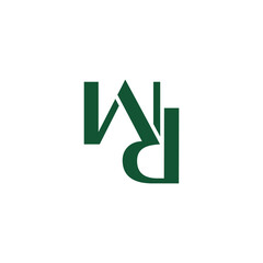letter wd linked font simple logo vector