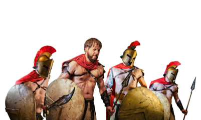 Spartan soldiers from the army ancient greece