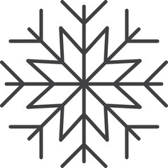 Snowflake icon. Winter snowflake silhouette for Christmas design