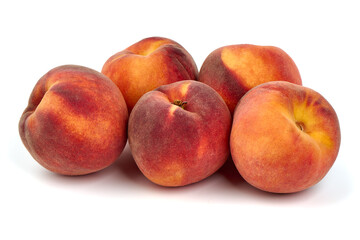 Fototapeta na wymiar Fresh peaches, isolated on white background.