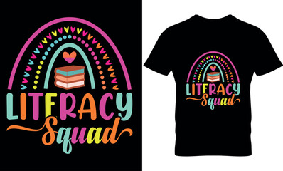 Literacy Squad, graphic, illustration, vector, Typography, Literacy Day T Shirt Design, International Literacy Day, Literacy Day, World Teachers Day, print, Celebration,