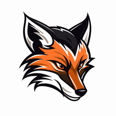 Obraz premium Esport vector logo fox on white background side view, fox icon, fox head, fox sticker