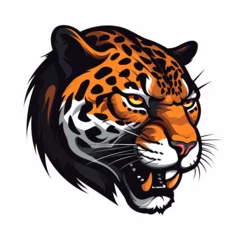 Foto op Plexiglas Esport vector logo jaguar on white background side view, jaguar icon, jaguar head, jaguar sticker, cheetah © Stitch