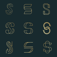 Abstract letter S logo design, Gold, beauty industry, and fashion logos cosmetics business, natural spa salons, yoga, medicine companies and clinics