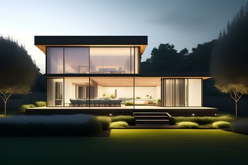 luxury home in the morning