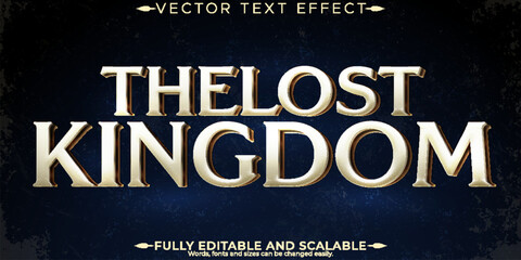King text effect, editable knight and legend text style