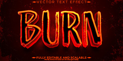 Fire text effect, editable flame and hell text style © QuillArtistry