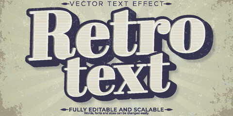 Vintage editable  text effect, retro and classic text style