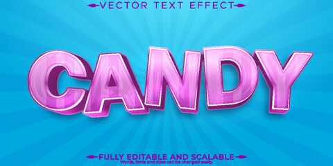 Candy text effect, editable sweet and colorful text style