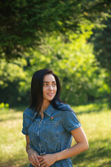 portrait of a young woman in the park