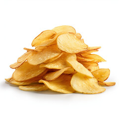 Potato ridged chips isolated on white background