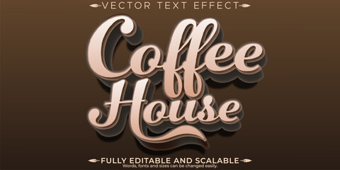 Coffee house text effect, editable coffee and drink text style