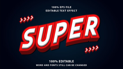 Naklejka na ściany i meble Editable text effect Super 3D Cartoon template style premium vector