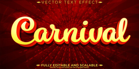 Carnival editable text effect, vintage circus text style - obrazy, fototapety, plakaty