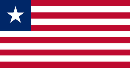 Liberia flag wave isolated on png or transparent background - obrazy, fototapety, plakaty