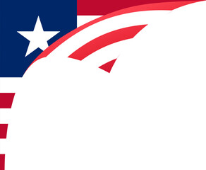 Liberia flag wave isolated on png or transparent background