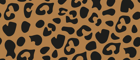 Trendy Ogee Ikat Batik seamless pattern with Animal leopard print. Design of bolt wrapping paper. Wallpaper and textile printing. Vector illustration.