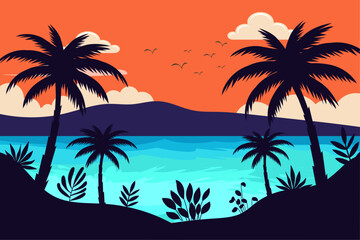 Fototapeta na wymiar tropical beach landscape background