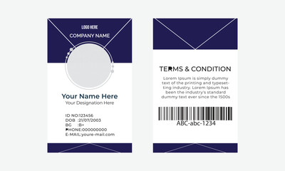A vector template design Id card set with geometric shapes and also with white color background.