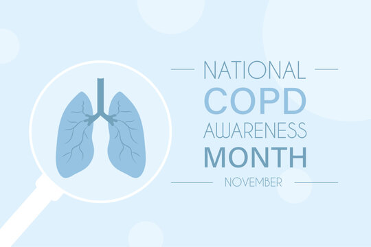 Chronic obstructive pulmonary disease COPD awareness month concept. World Chronic Obstructive Pulmonary Disease Day. World COPD day. Vector stock illustration.