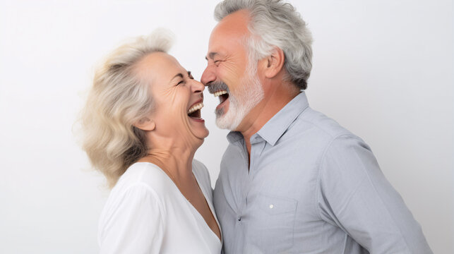 A couple in their 70s or 60s, who have spent decades together, displaying a deep connection and enduring love for each other.