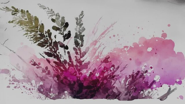 Up to 4K resolution, purple flowers and grasses, Generative AI and blender