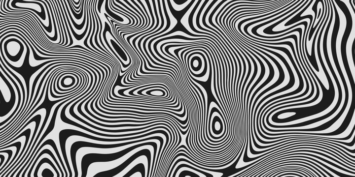 Optical Illusion Stripes Texture. Abstract Geometric Background Vector Design. Op Art Illustration.