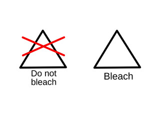 clothes care symbol.bleach and do not bleach icon