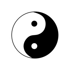 yin yang symbol vector on white background