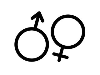 male and female icon on white background. gender symbol