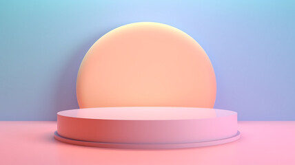 Fototapeta premium 3d Pastel podium for your product. Generative AI.